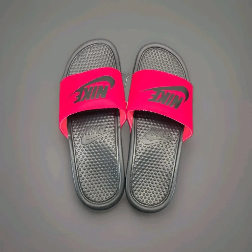 Nike Benassi JDI Just Do It Slides Sandals Slippers Red Black Size 12 343880-605